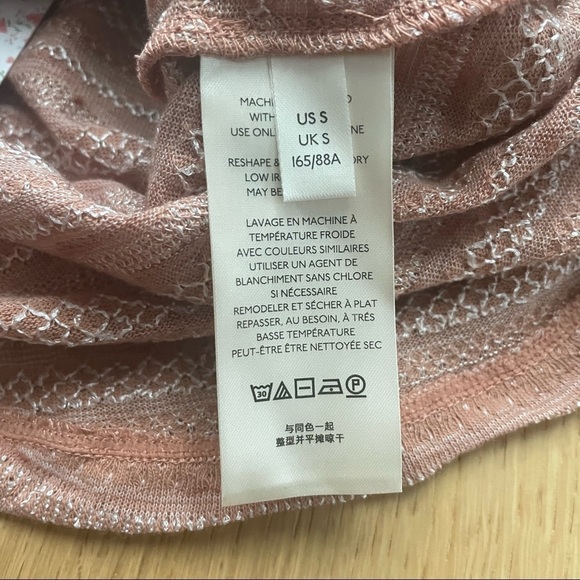 NWT Free  People heirloom top with layered collar in textured stripes - Picture 10 of 11